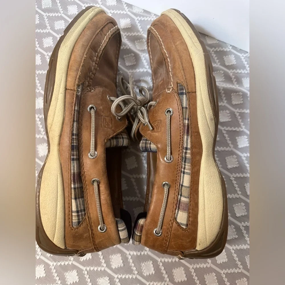 Men’s Madras Plaid Lanyard Sperry Topsider Loafers Size 12